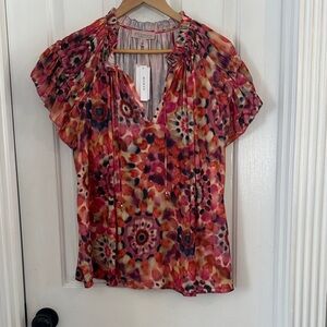 Philosophy Red and Pink Floral Blouse